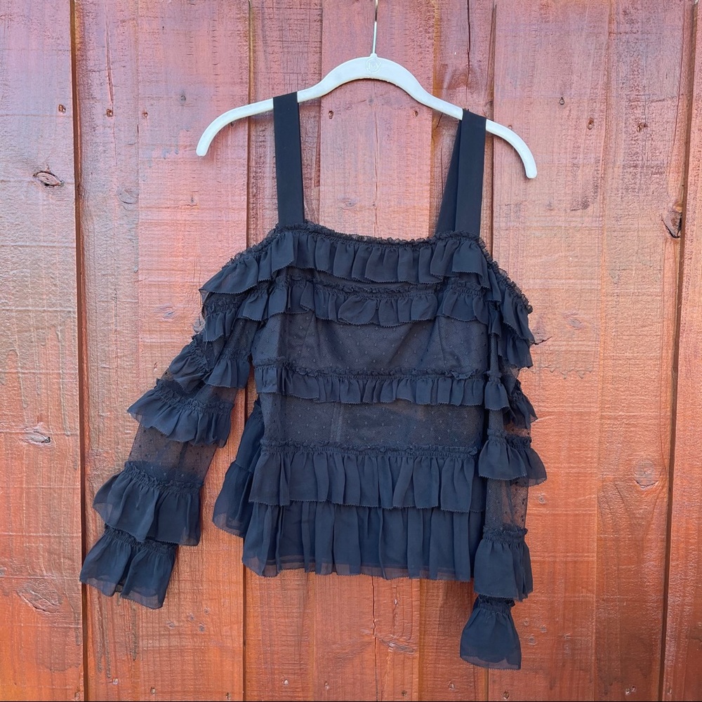 ALEXIS ruffle off the shoulder top, SIZE 0